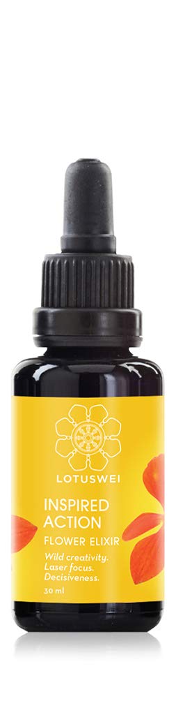 LOTUSWEI Inspired Action Flower Essence Elixir – Enhance Focus, Concentration, Mental Clarity & Creativity – Flower Remedy Supplement LOTUSWEI uk supplements