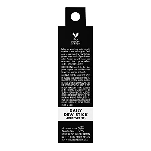 e.l.f. Daily Dew Stick, Cooling Highlighter Stick For Dewy Skin, Gives Your Complexion A Radiant Glow, Vegan & Cruelty-Free, Iridescent e.l.f. uk supplements
