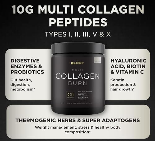 Super Collagen Burn - Premium Collagen Powder for Women Weight & Beauty w. Apple C Vinegar TERRA ELMNT uk supplements