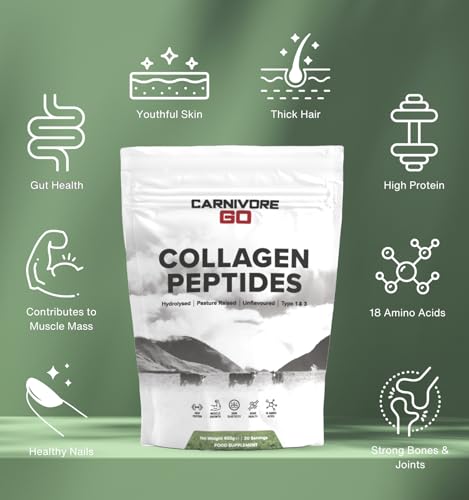 Carnivore Go Grass Fed Bovine Collagen Powder - 400g Hydrolysed Type 1 & 3 Carnivore Go uk supplements
