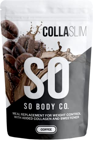 CollaSlim, Meal Replacement Shake with Added Collagen, Vitamins and Minerals, 800g, Balanced Meal Shake, Healthy Shake, Coffee Diet Shake. So Body Co uk supplements
