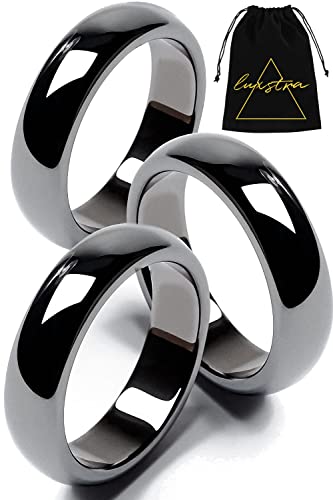 Genuine Magnetic Hematite Rings, 3 Rings in Each Order, Black Hematite Ring LUXSTRA uk supplements