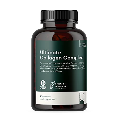 Ultimate Collagen Capsules Complex - High Strength 2500mg Supplement - 16 Nutrients for Healthy Joints Skin Hair Project Nutrition uk supplements