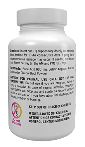 vH essentials Boric Acid Plus Vaginal Suppositories, Prebiotic Infused with Soothing Aloe Vera, pH vH essentials uk supplements