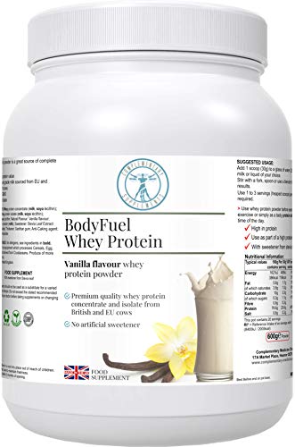 Complementary Supplements - BodyFuel Whey Protein Isolate & Concentrate Vanilla Flavour Complementary Supplements uk supplements