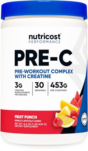 Nutricost Pre-C Pre-Workout Complex with Creatine (Fruit Punch | 30 Servings) Powder Nutricost uk supplements