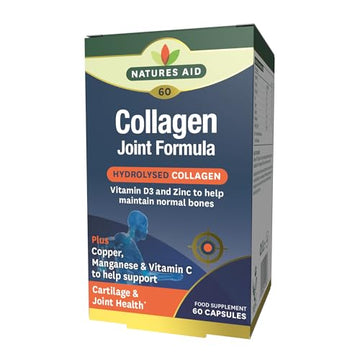 Natures Aid Collagen Joint Formula with Vitamin C, Copper and Manganese, Cartilage and Joint Health, 60 Capsules natures aid uk supplements
