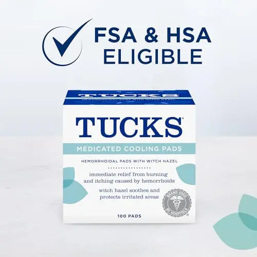 TUCKS Medicated Cooling Pads, 100 Count – Hemorrhoid Pads with Witch Hazel, Cleanses Sensitive Areas, Protects from Irritation, Hemorrhoid Treatment, Medicated Pads Used by Hospitals TUCKS uk supplements