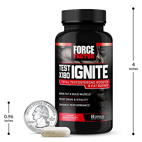 FORCE FACTOR Test X180 Ignite Testosterone Booster for Men, Testosterone Support Force Factor uk supplements