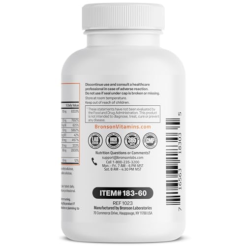 Bronson Vitamin B 100 Complex High Potency Sustained Release (Vitamin B1, B2, B3, B6) Bronson uk supplements