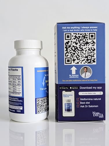METFORMINA Natural - Weight Loss Aid and Metabolism Support - Dr Salomon, 60 Cap Ni una dieta más uk supplements