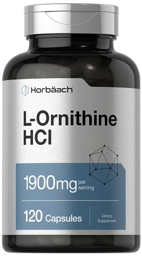 L Ornithine HCl | 1900mg | 120 Capsules | Non-GMO & Gluten Free Supplement Horbäach uk supplements
