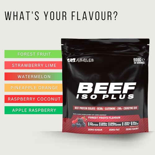 OUT ANGLED Beef Iso Plus, Beef Protein Isolate Powder, High Protein with Natural BCAAs, Zero Fat and Sugar OUT ANGLED uk supplements