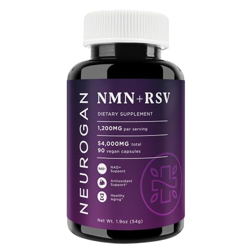 Neurogan NMN + Resveratrol Capsules – Cellular Health & Energy Support – 1200mg Nicotinamide Mononucleotide and Trans-Resveratrol per Serving, 90 Count Neurogan uk supplements