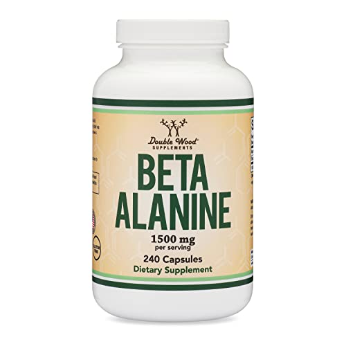 Beta Alanine Powder Capsules (Bulk Jar 240 Pills, 1.5 Gram Servings) Stimulant Free Pre Double Wood Supplements uk supplements