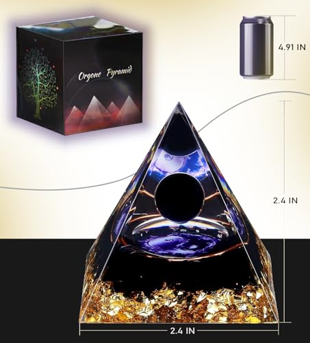 Yin Yang Healing Crystal Orgonite Pyramid - Tai Chi with Obsidian Ball - Taiji Reiki Chakra Meditation FENGSHUI-CAISHEN uk supplements
