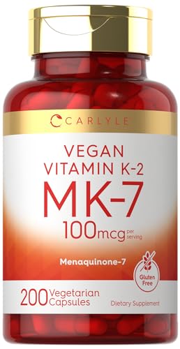 Carlyle Vitamin K2 MK7 100mcg | 200 Vegan Capsules | Menaquinone-7 Supplement Carlyle uk supplements