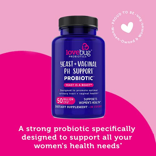 Lovebug Yeast + Vaginal pH Support | Clinically Studied Ingredients for Yeast & UTIs lovebug PROBIOTICS uk supplements