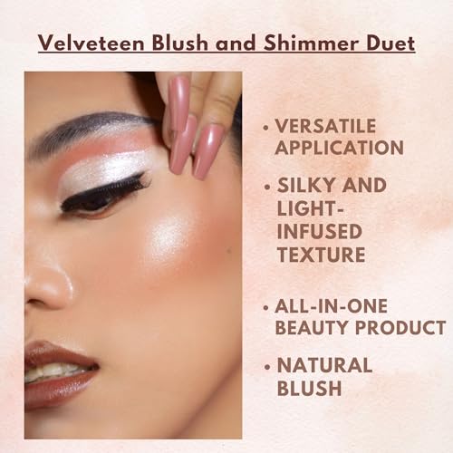 GA-DE Velveteen Blush and Shimmer Duet, 50 - Formulated with Micronized Pearls and Pigments for Sculpting Face and Décolleté - Paraben-Free - 0.26 oz GA-DE uk supplements
