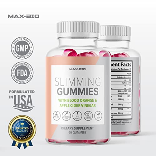 (Official 2 Pack) Slimming Gummies It Works with Apple Cider Vinegar and Sicilian Blood Orange Extract Max-Bio uk supplements
