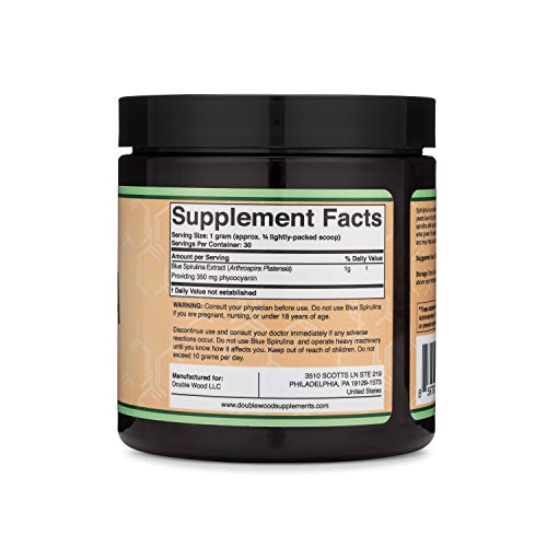 Blue Spirulina Powder - Maximum 35% Phycocyanin Content, Superfood Powder from Blue Double Wood Supplements uk supplements