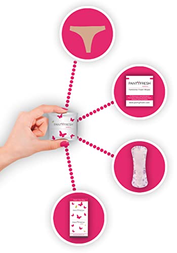 to-Go Panty Kit Includes 4 Items Seamless Thong Underwear Fresh Wipe Pantyliner & Washbag Travel Panty Fresh uk supplements