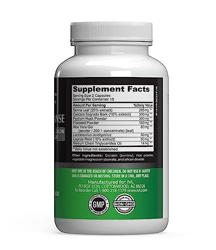 IVL - Daily Cleanse Herbal Colon Health Formula - Detoxification, Probiotic, Digestive Support IVL uk supplements