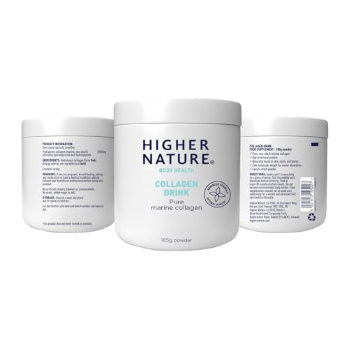 Higher Nature - Collagen Drink - Increases Skin Elasticity & Hydration - Collagen Powder HIGHER NATURE uk supplements