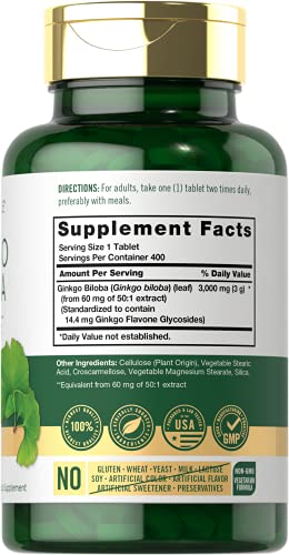 Carlyle Ginkgo Biloba 3000mg | 400 Tablets | Non-GMO, Gluten Free Carlyle uk supplements