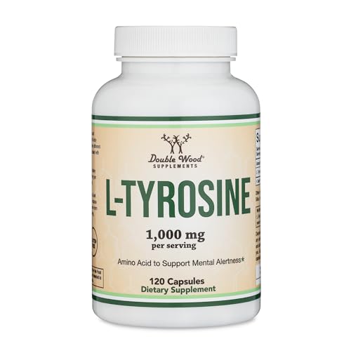 L-Tyrosine 1,000mg per Serving, 120 Veggie Capsules (L Tyrosine Supplement for Memory Double Wood Supplements uk supplements