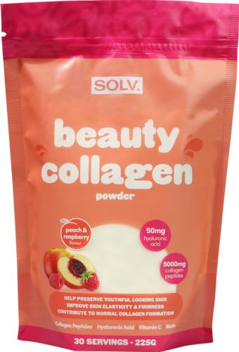 SOLV Premium 5000mg Pure (Type 1) Marine Collagen Peptides 50mg Hyaluronic Acid, Vit C, Biotin, Vitamin A SOLV uk supplements