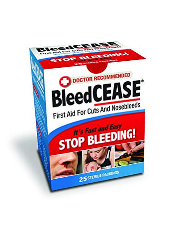 BleedCEASE First Aid for Cuts and Nosebleeds Sterile Packings, 25 Count BleedCEASE uk supplements