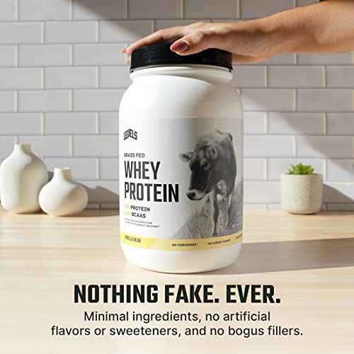 Levels Grass Fed 100% Whey Protein, No Hormones, Vanilla Bean, 2LB Levels Nutrition uk supplements
