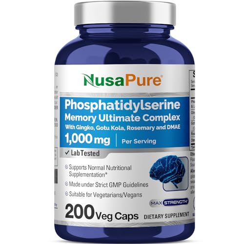 NusaPure Phosphatidylserine Memory Ultimate Complex 1000mg 200 Vegetarian Caps NusaPure uk supplements