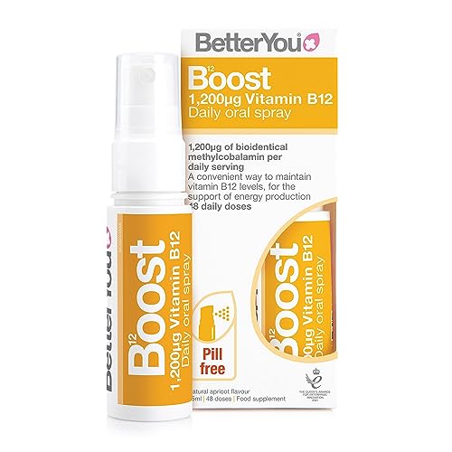 BetterYou Boost Vitamin B12 Daily Oral Spray, Pill-free Vitamin B12 Supplement for Energy Better You uk supplements
