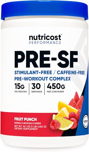 Nutricost Stim-Free Pre-Workout Powder Fruit Punch 30 Servings - Gluten Free, Non-GMO Nutricost uk supplements