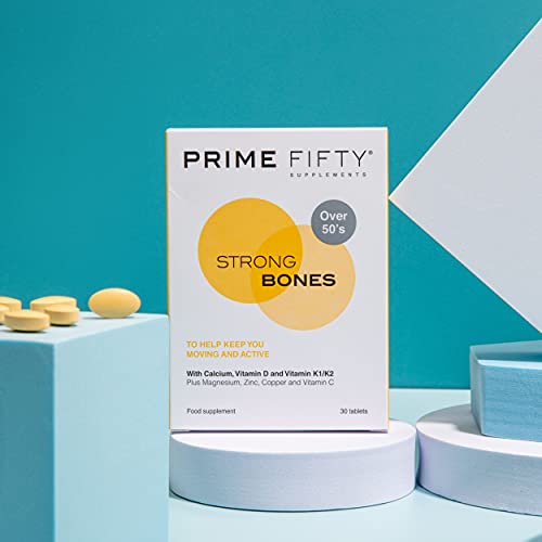 Prime Fifty Strong Bones Supplements – 28 Multivitamin Tablets with Calcium, Magnesium FutureYou Cambridge uk supplements
