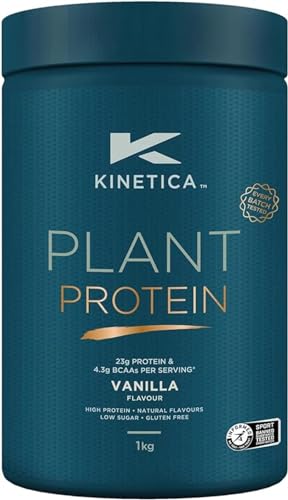 Kinetica Vanilla Flavour Plant Protein 1kg | Blend of Pea and Rice Protein | Vegan Kinetica uk supplements