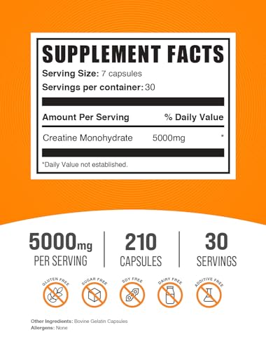 BULKSUPPLEMENTS.COM Creatine Monohydrate Capsules - Micronized Creatine Monohy BULKSUPPLEMENTS.COM uk supplements
