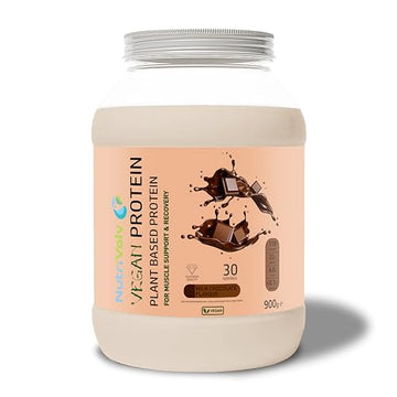 NutriVolv Vegan Plant Based Protein Powder | Milk Chocolate Flavour 900g | Pea & Rice Protein Blend NutriVolv uk supplements