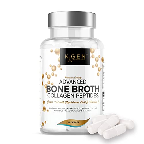 Pure Bone Broth Collagen Supplement Capsules Grass Fed Advanced Blend of Multi Collagen K GEN rejuvenation nutrition uk supplements