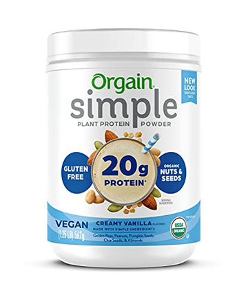 Orgain Organic Simple Vegan Protein Powder, Vanilla - 20g Plant Based Protein Orgain uk supplements