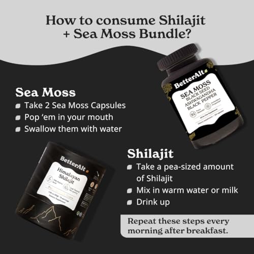 Better Alt Energy Duo with Pure Himalayan Shilajit Resin 30 gm & Sea Moss Capsules Better Alt uk supplements