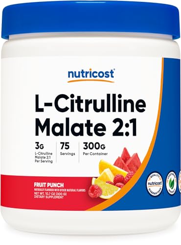 Nutricost L-Citrulline Malate 2:1 (300g) Fruit Punch - Workout Support, Muscle Performance Nutricost uk supplements