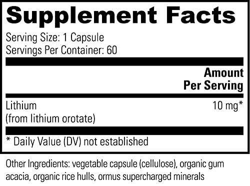 Global Healing Lithium Orotate Brain Health Supplement - Supports Mood Global Healing Center uk supplements