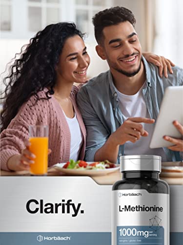 L Methionine 1000mg | 100 Capsules | Non-GMO, Gluten Free | Free Form Supplement Horbäach uk supplements