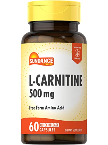 L-Carnitine 500mg | 60 Capsules | Free Form Amino Acid | Non-GMO and Gluten Free Sundance uk supplements