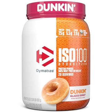 Dymatize ISO100 Hydrolyzed Protein Powder, 100% Whey Isolate, Dunkin' Glazed Donut Dymatize uk supplements