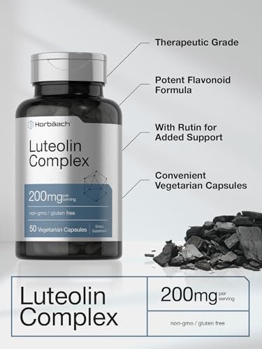 Luteolin Complex with Rutin | 50 Capsules | Vegetarian, Non-GMO & Gluten Free Flavonoid Horbäach uk supplements