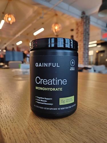 Gainful Creatine Powder, Post Workout Amino Acid Supplement, Muscle, Energy & Focus Support, 5g Creatine Monohydrate, Unflavored, 60 Servings Gainful uk supplements
